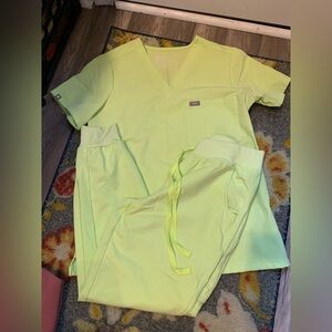 Neon Yellow/Green Scrubs Set by Figs